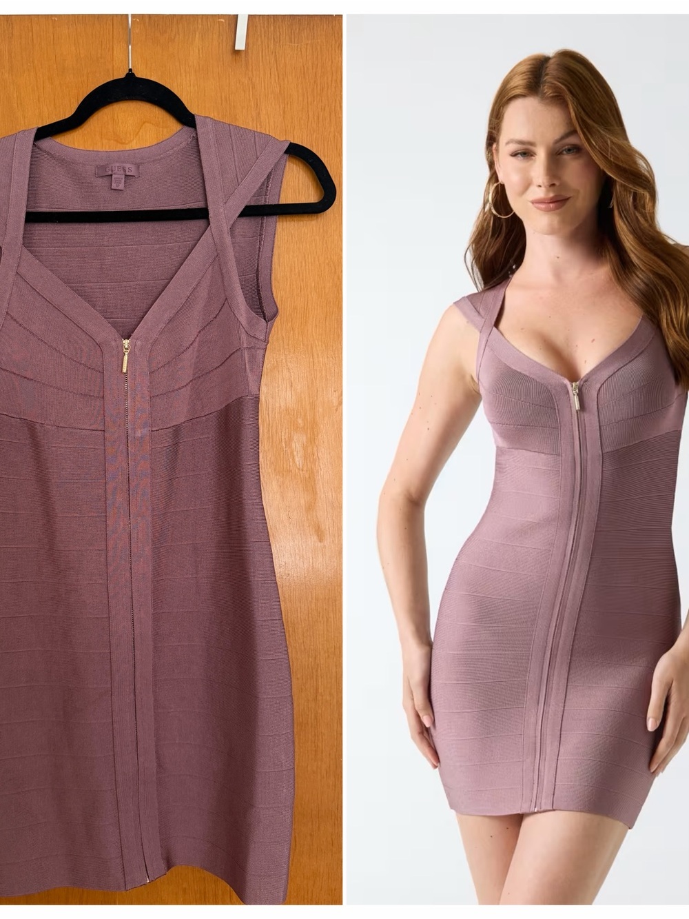 Guess Full Zip Bandage Dress